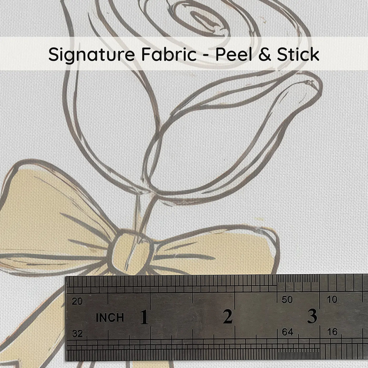 Simple Sketch-Style Roses Hand-Drawn on peel and stick fabric - Whimsy Tots