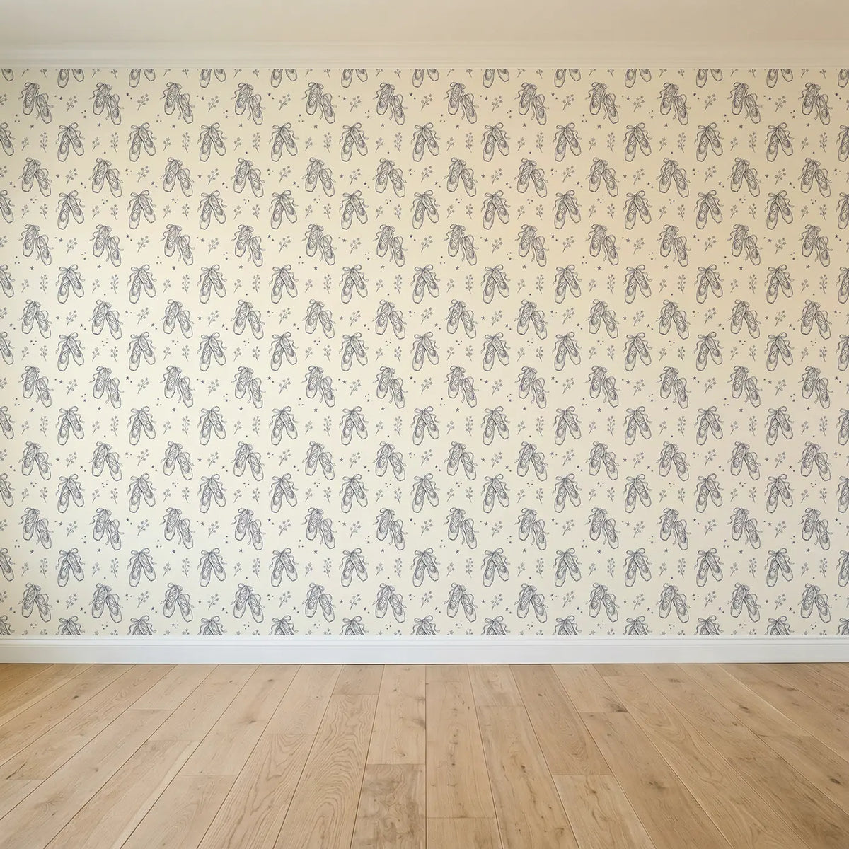 Ballet Slippers Hand-Drawn seamless wallpaper full pattern - Whimsy Tots
