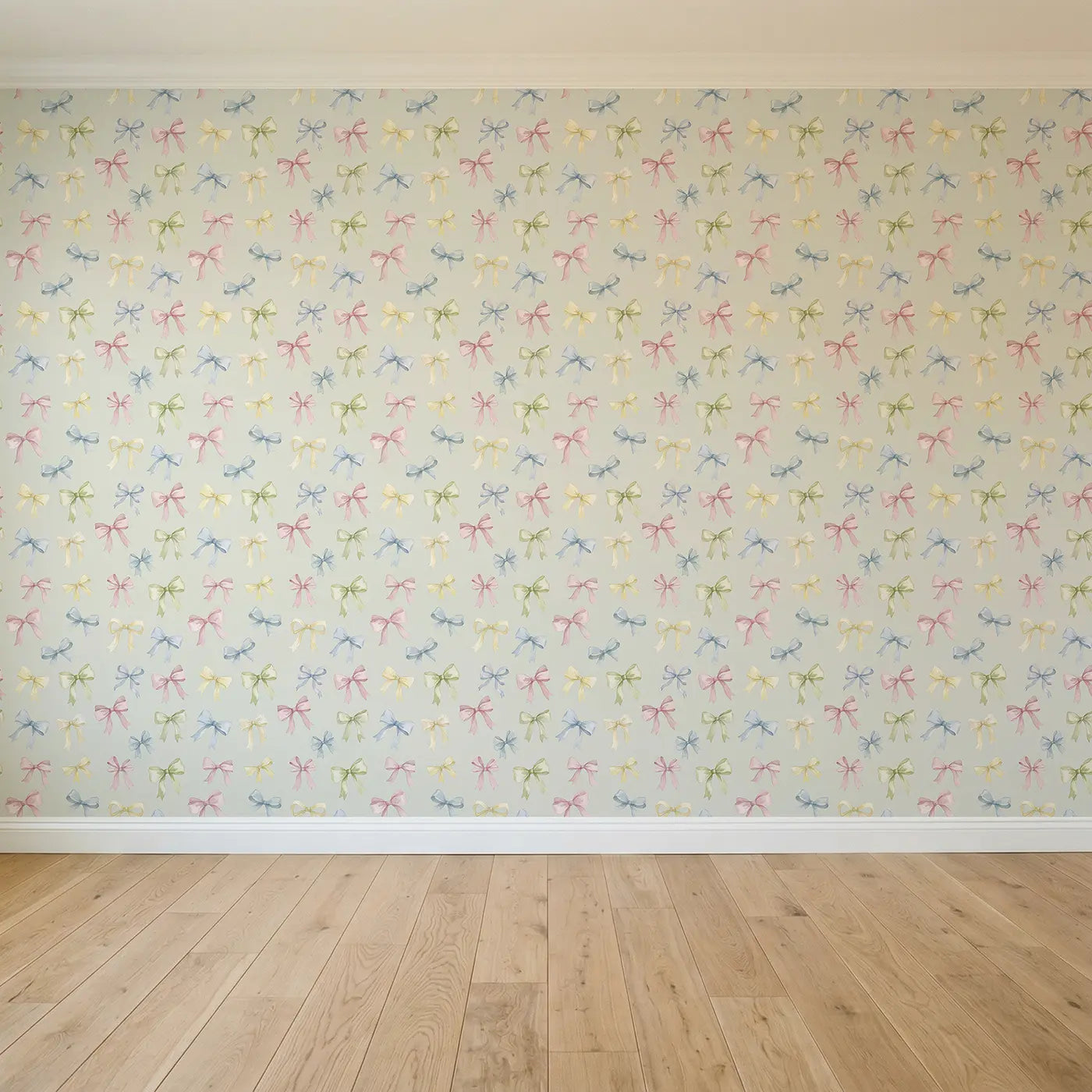 Scattered Bows Soft Watercolor seamless wallpaper full pattern - Whimsy Tots