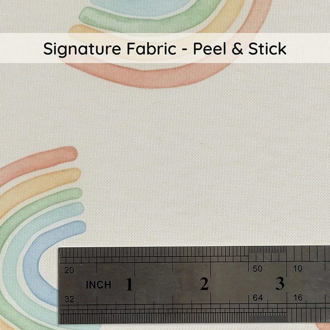 Rainbow Arcs Miniature Watercolor on peel and stick fabric - Whimsy Tots