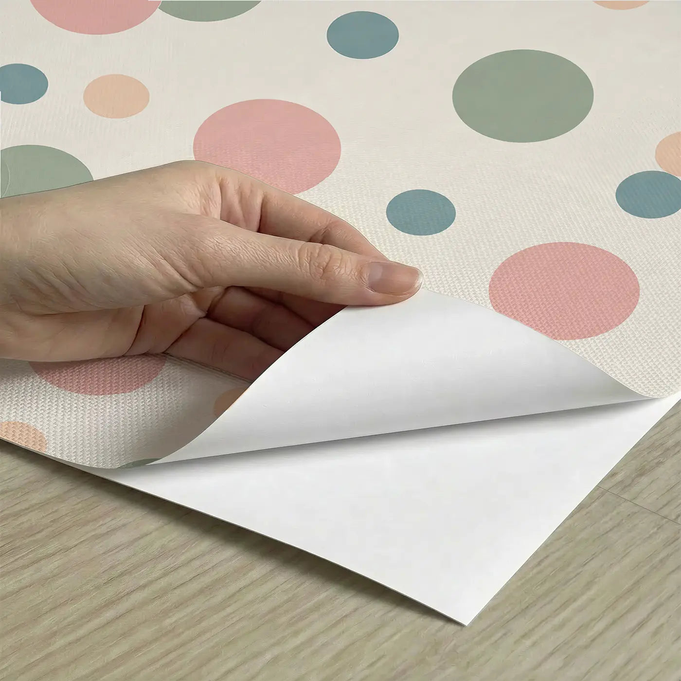 Polka Dots Alternating Geometric peel and stick material close-up - Whimsy Tots