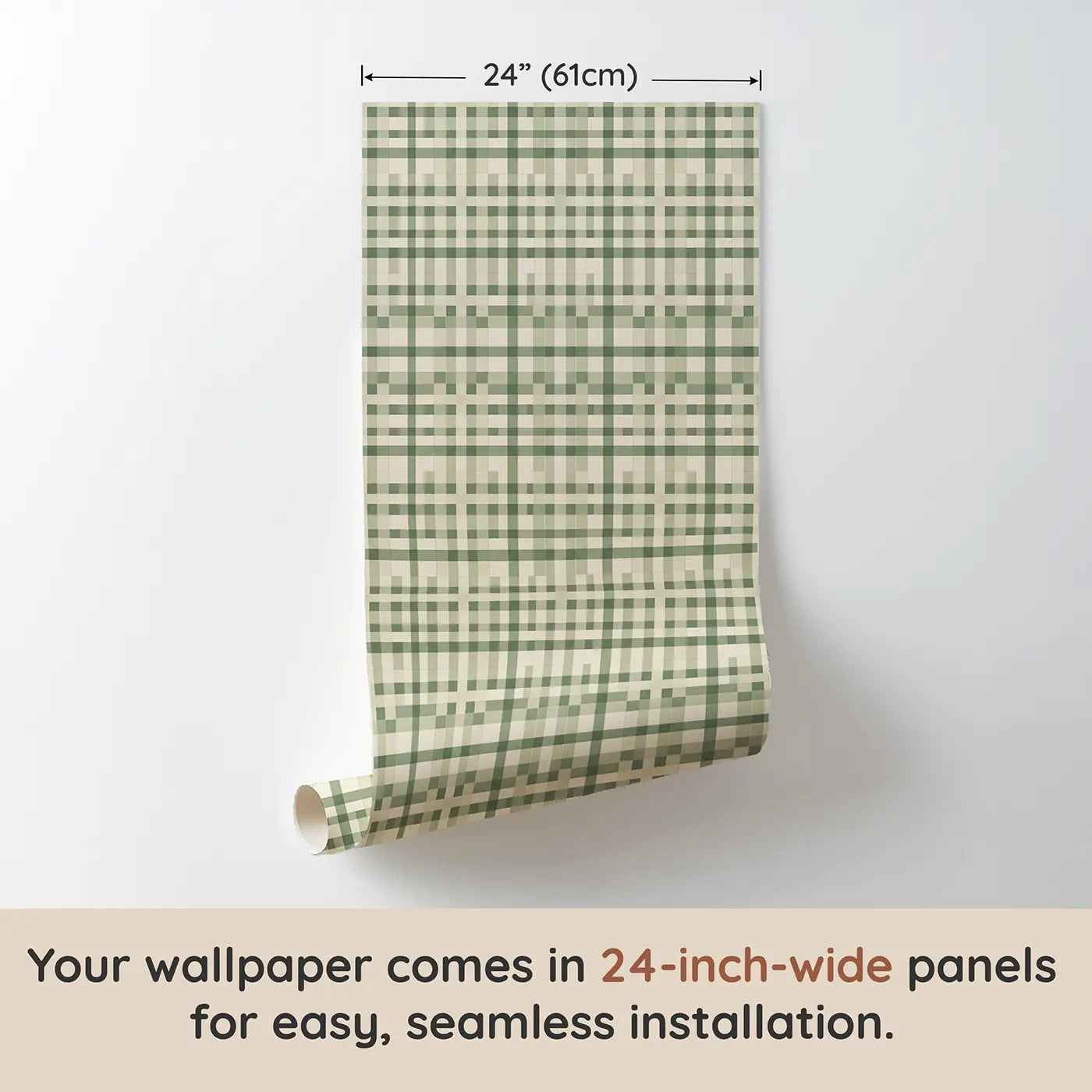Gingham Check Geometric wallpaper panel dimensions - Whimsy Tots