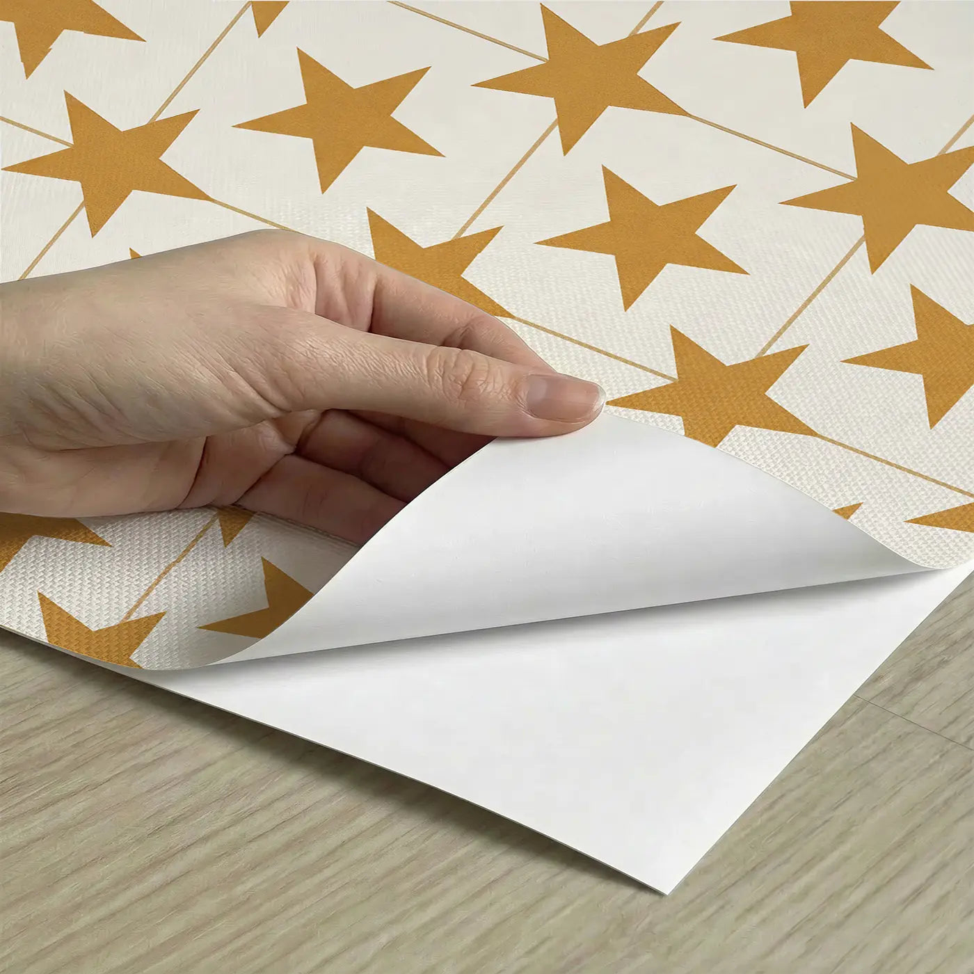 Stars Even Geometric peel and stick material close-up - Whimsy Tots