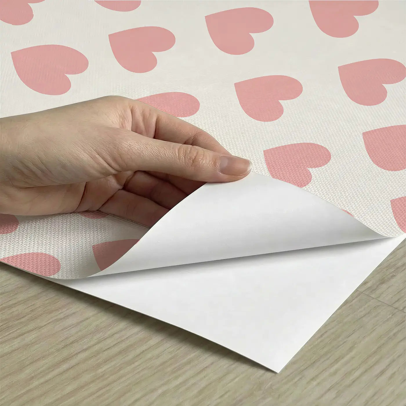 Simple Heart Geometric peel and stick material close-up - Whimsy Tots