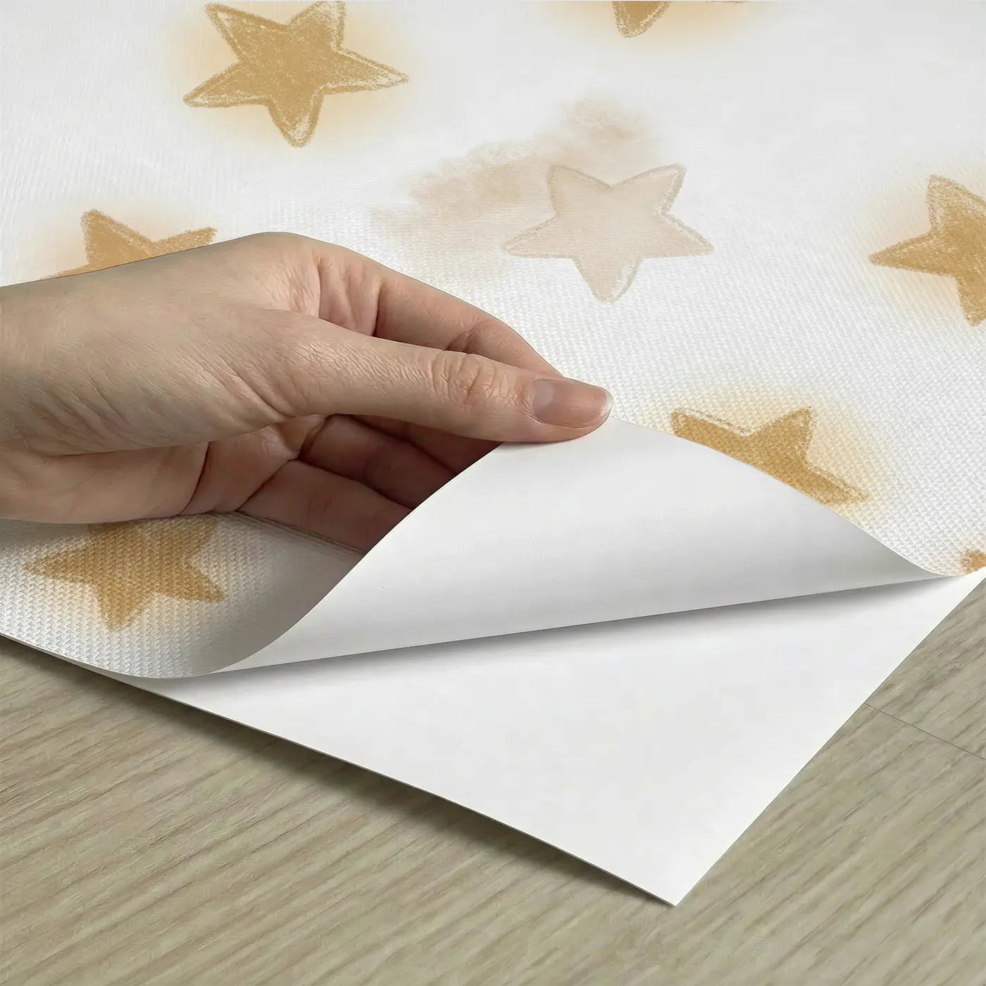 Star Scatter Soft Pastel peel and stick material close-up - Whimsy Tots