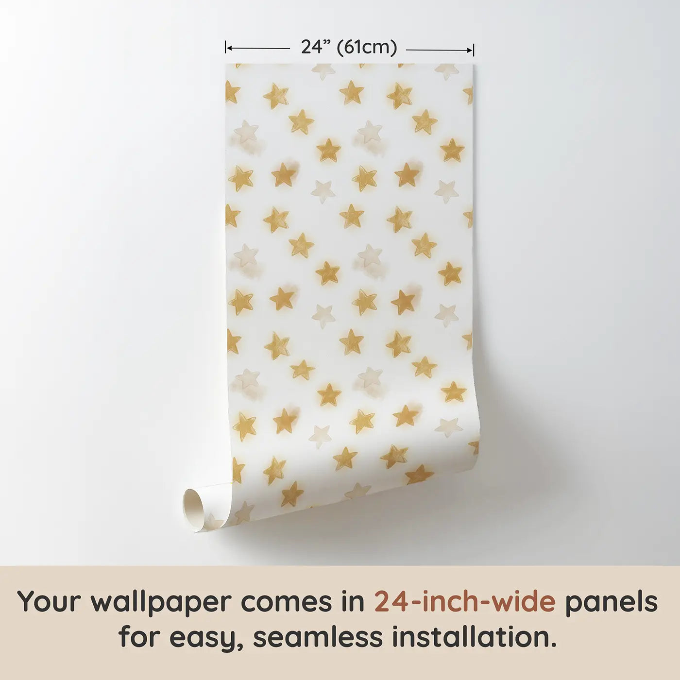 Star Scatter Soft Pastel wallpaper panel dimensions - Whimsy Tots