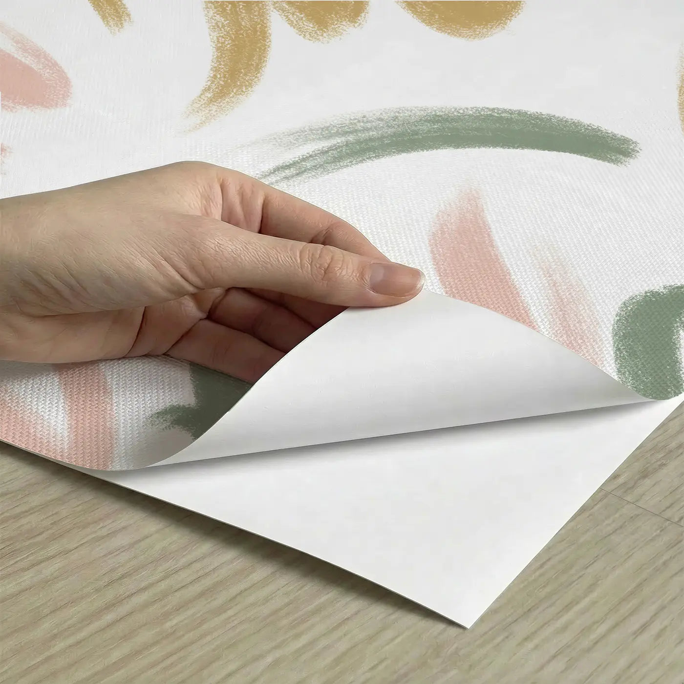 Brushstroke Marks Soft Pastel peel and stick material close-up - Whimsy Tots