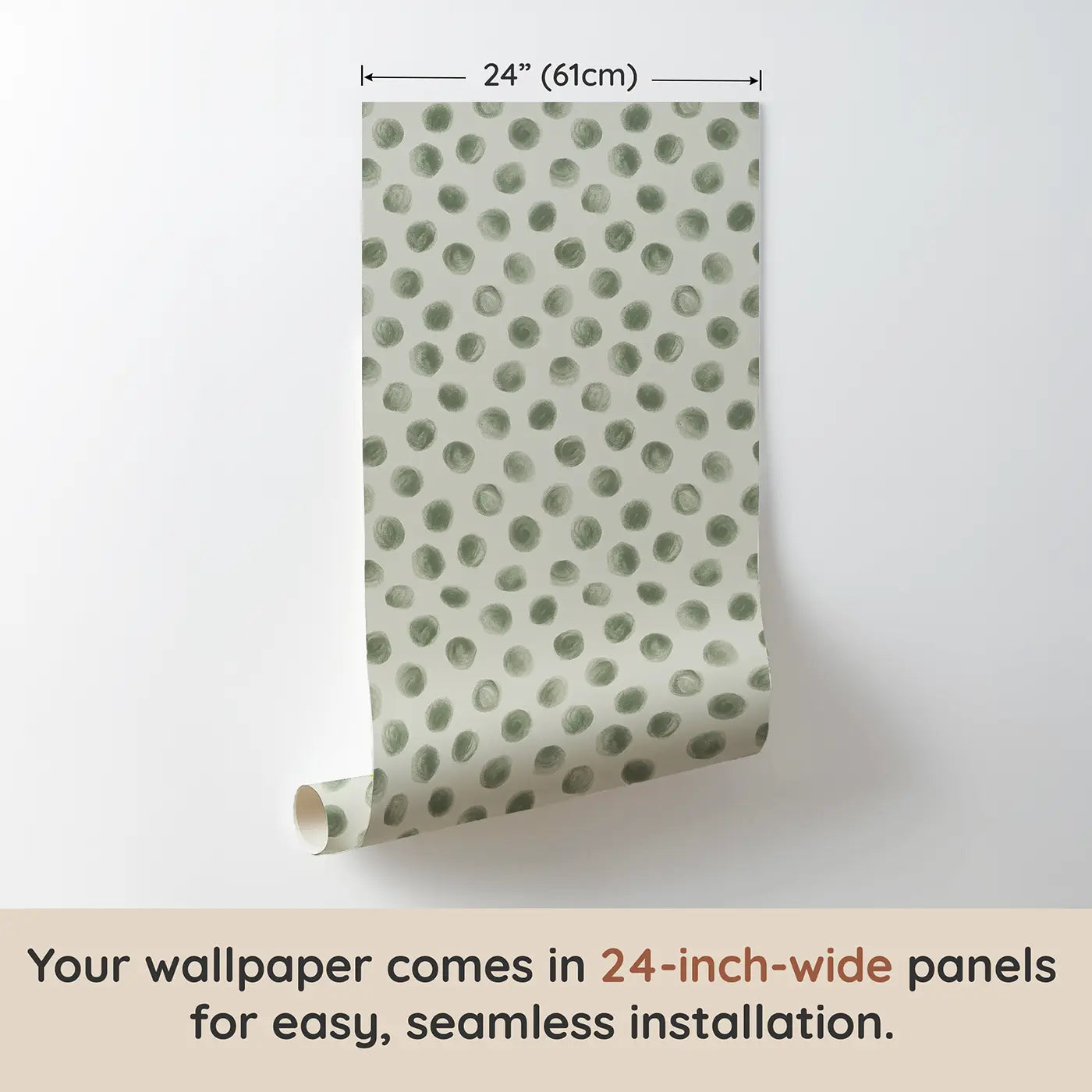 Dots Tonal Soft Pastel wallpaper panel dimensions - Whimsy Tots
