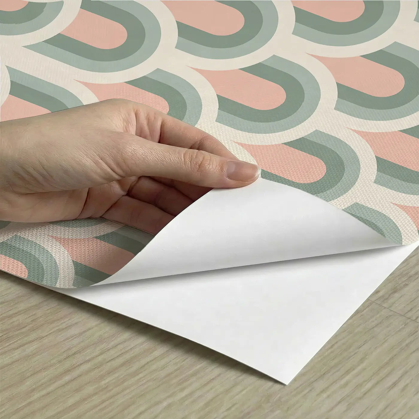 Repeating Arch Geometric peel and stick material close-up - Whimsy Tots