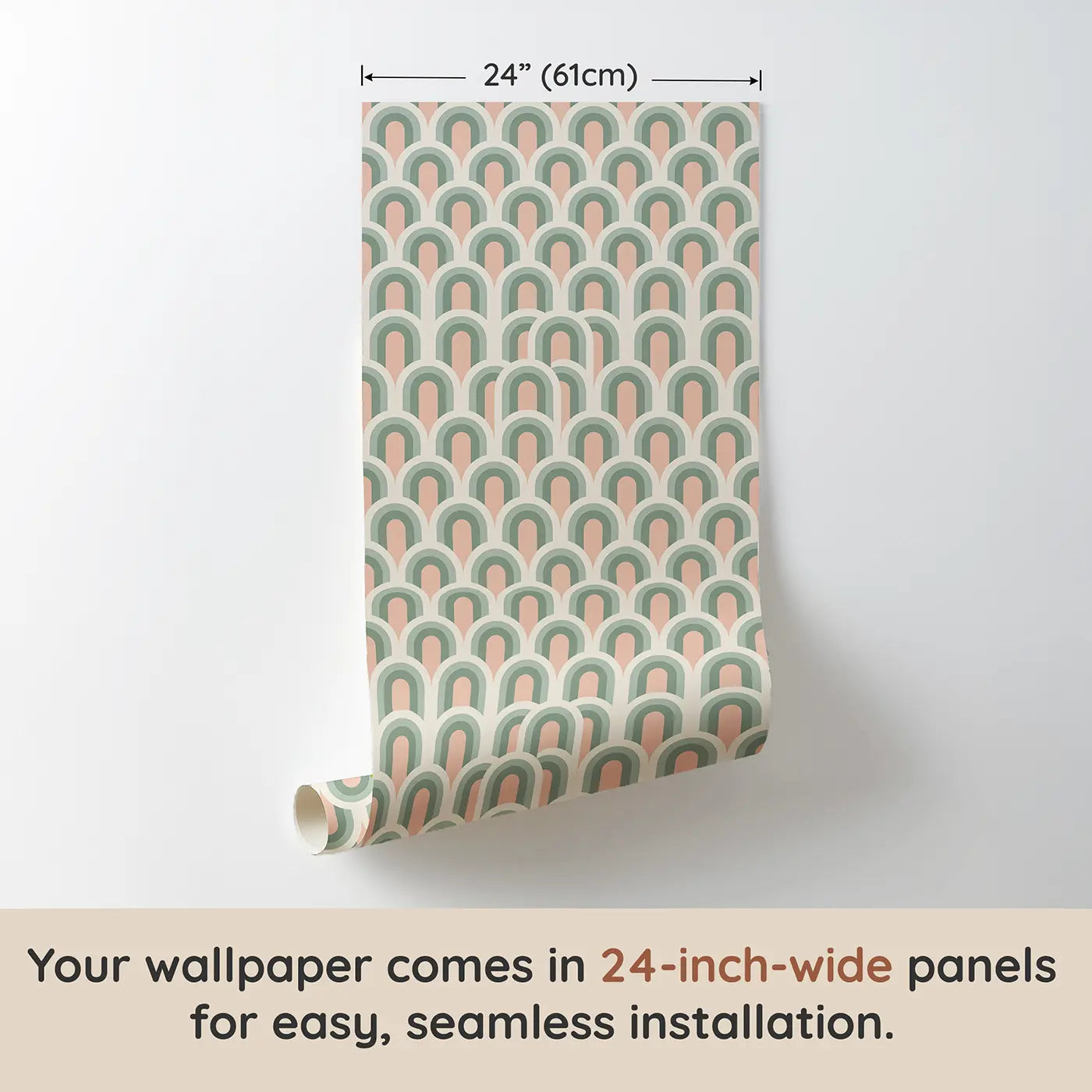 Repeating Arch Geometric wallpaper panel dimensions - Whimsy Tots