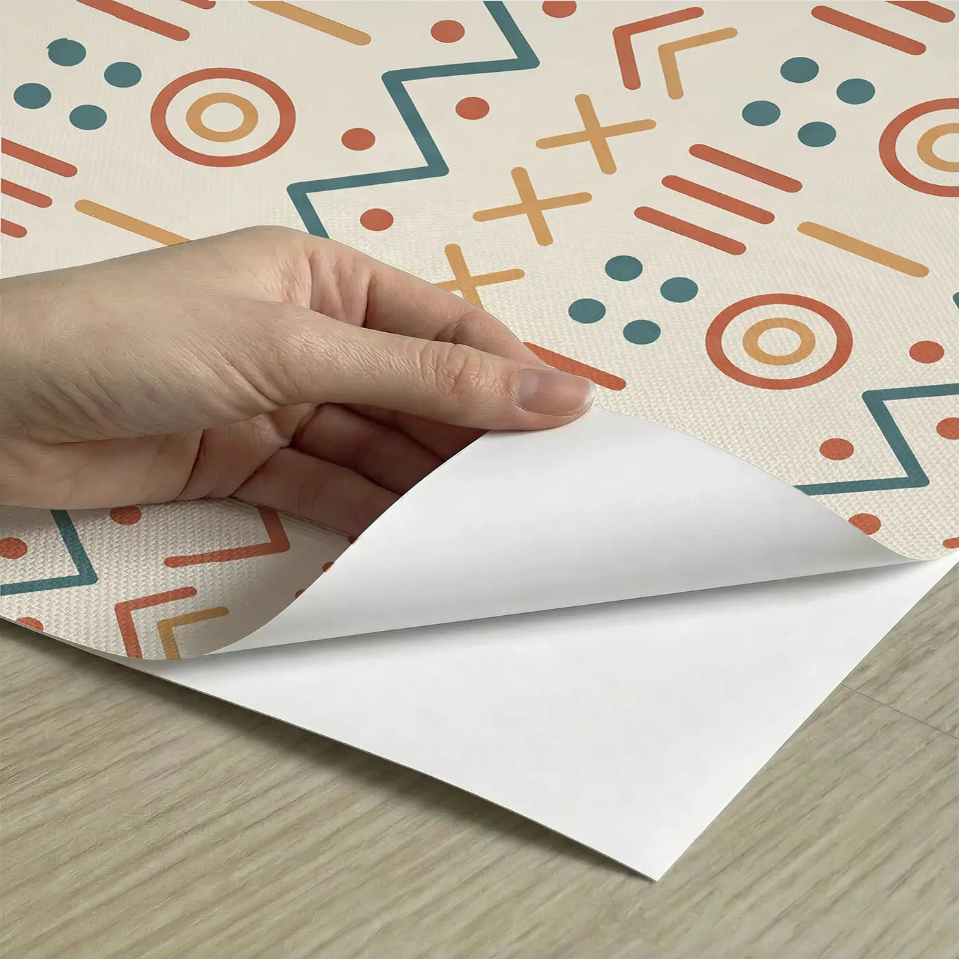 Mudcloth Dot Geometric peel and stick material close-up - Whimsy Tots