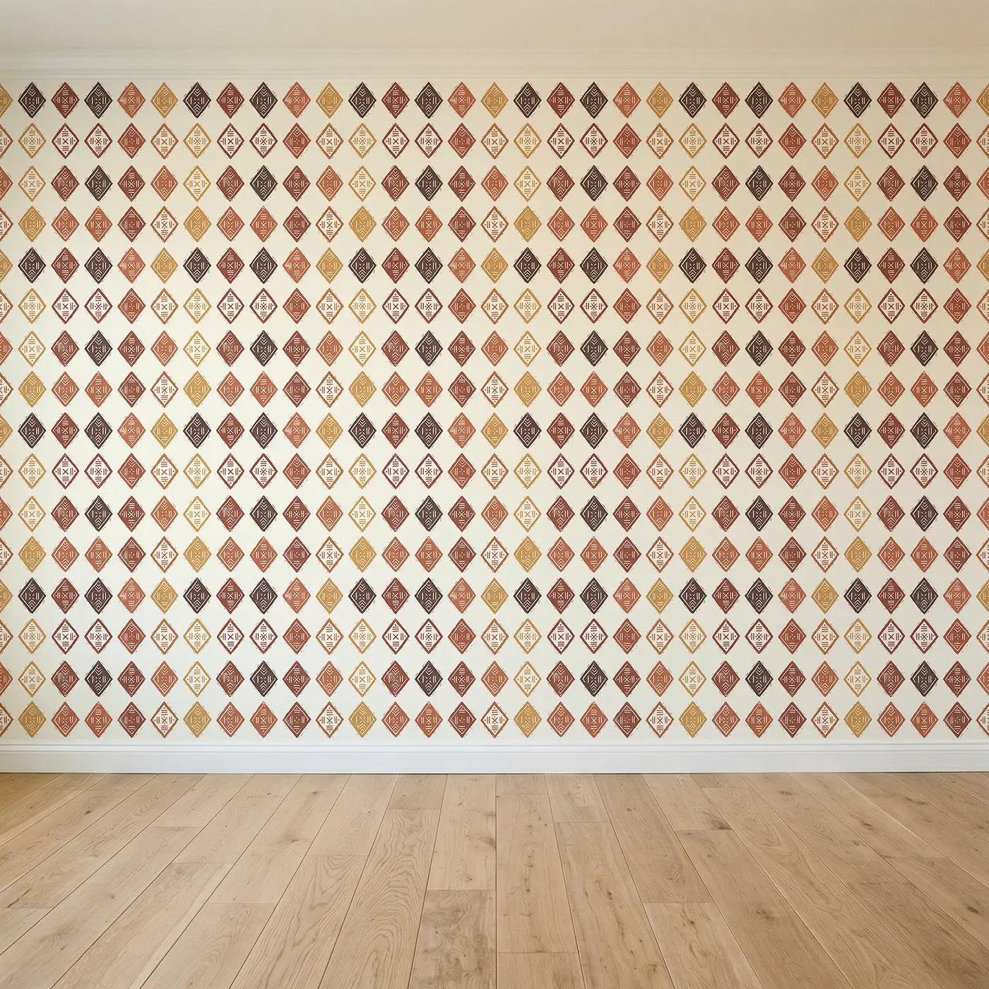 Hand-Stamped Mudcloth Block Print seamless wallpaper full pattern - Whimsy Tots
