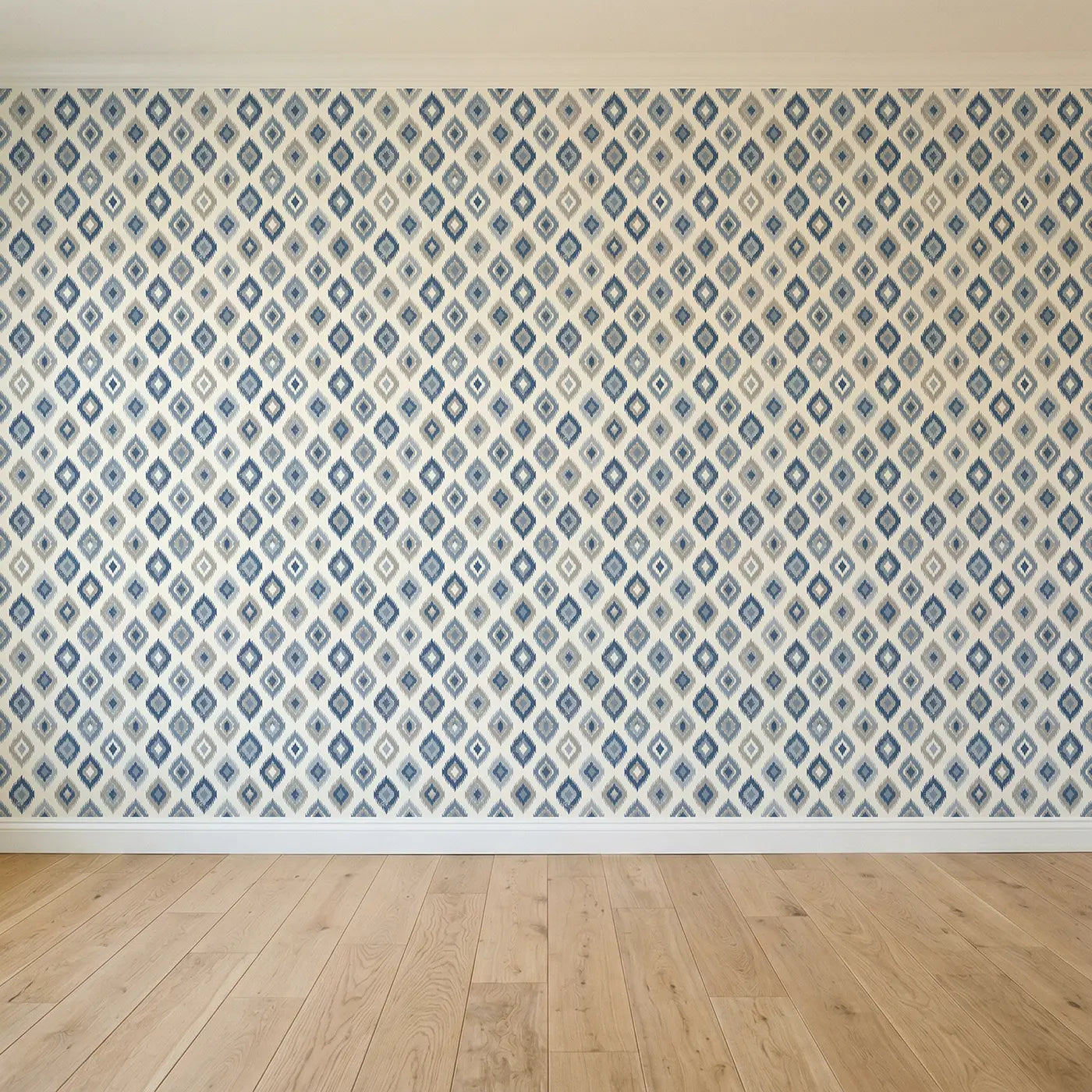 Ikat Diamond Block Print seamless wallpaper full pattern - Whimsy Tots