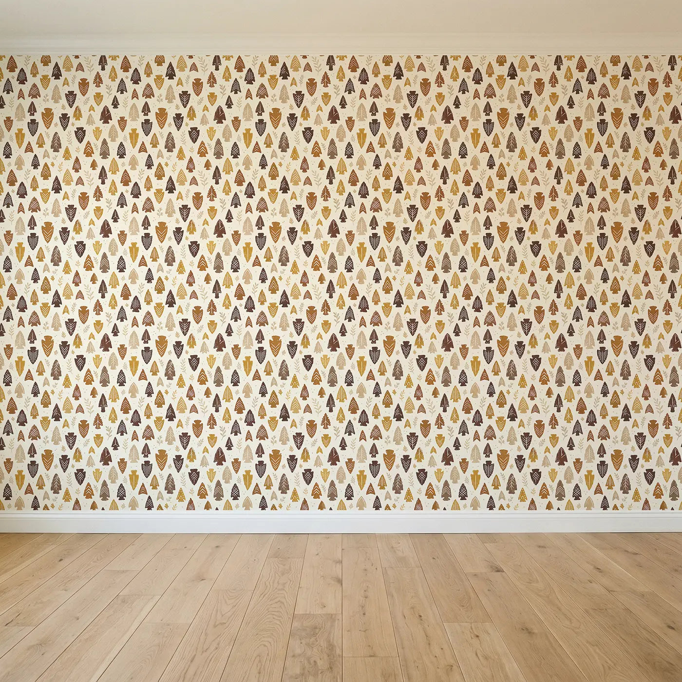 Arrowhead Shapes Block Print seamless wallpaper full pattern - Whimsy Tots