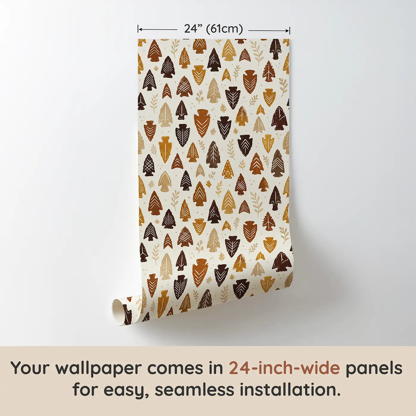 Arrowhead Shapes Block Print wallpaper panel dimensions - Whimsy Tots