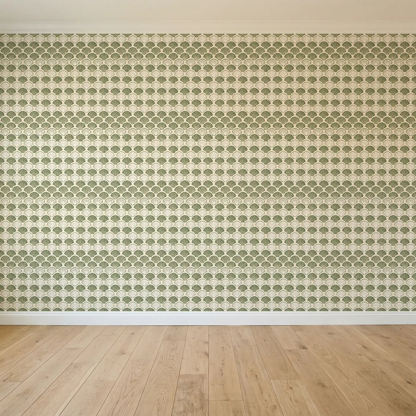 Scallop Fan Block Print seamless wallpaper full pattern - Whimsy Tots