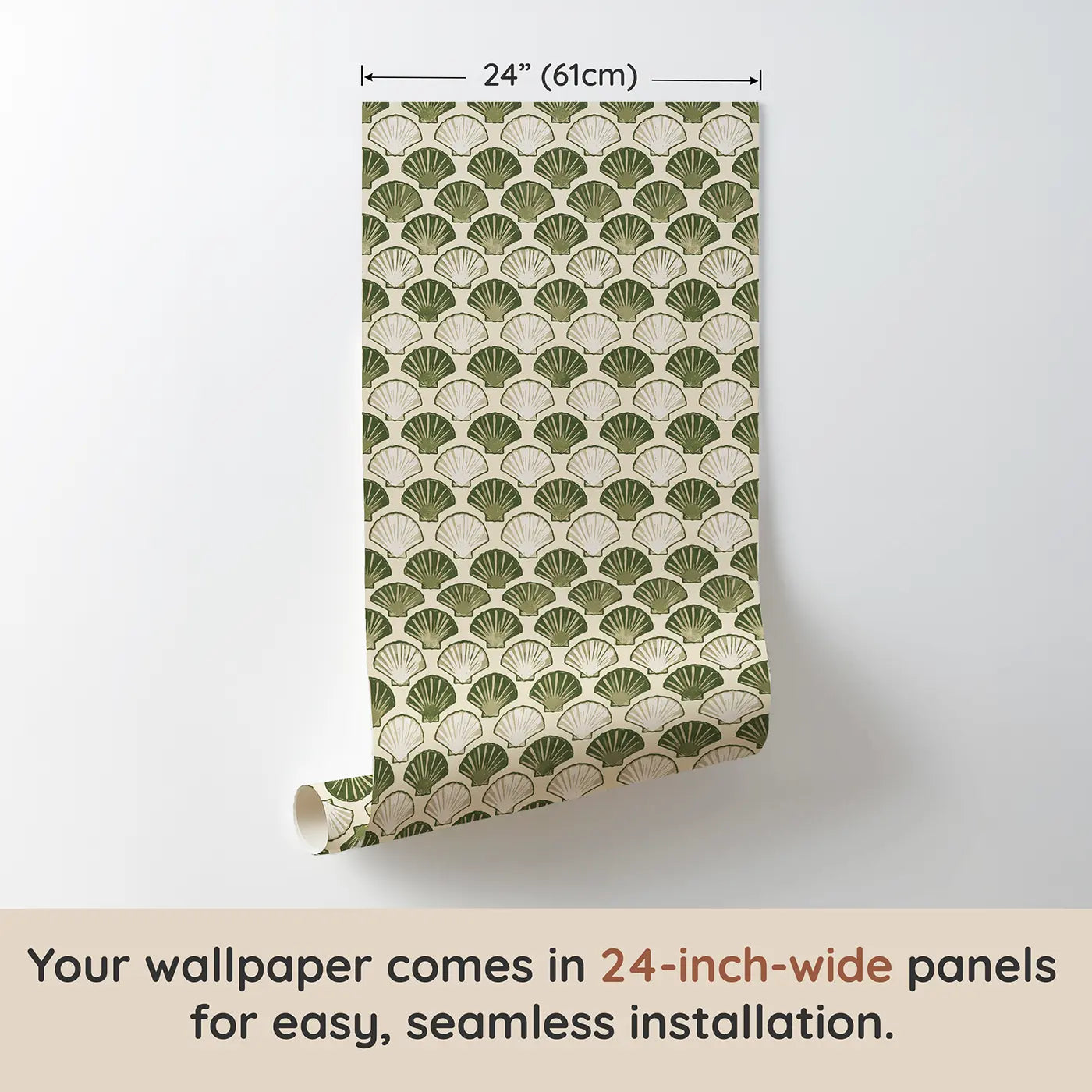 Scallop Fan Block Print wallpaper panel dimensions - Whimsy Tots