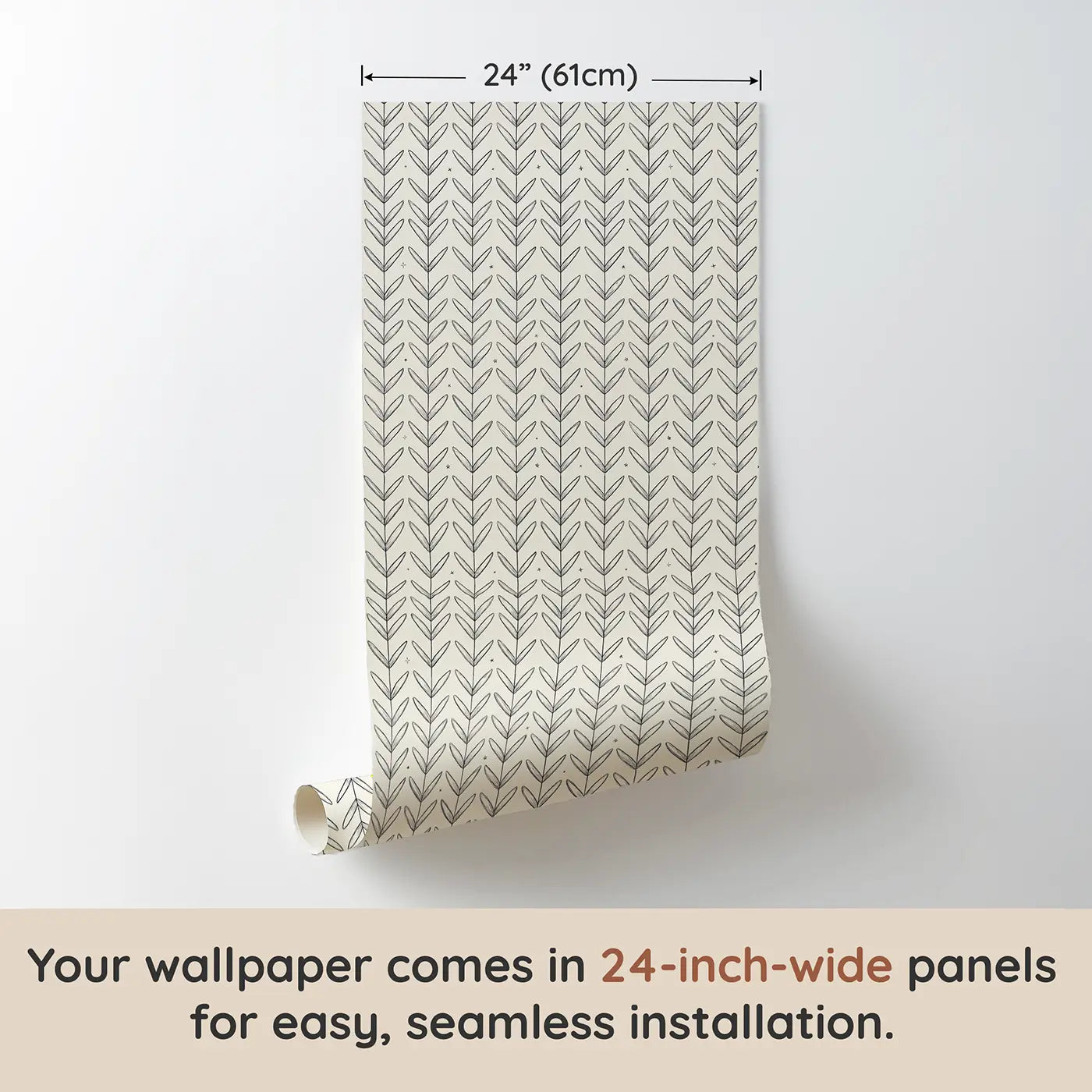 Herringbone Zigzag Hand-Drawn wallpaper panel dimensions - Whimsy Tots