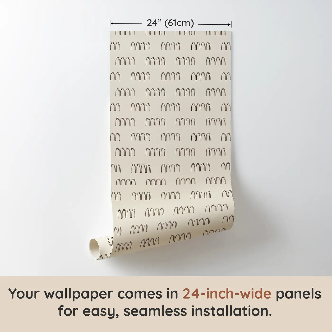 Arch Rows Hand-Drawn wallpaper panel dimensions - Whimsy Tots