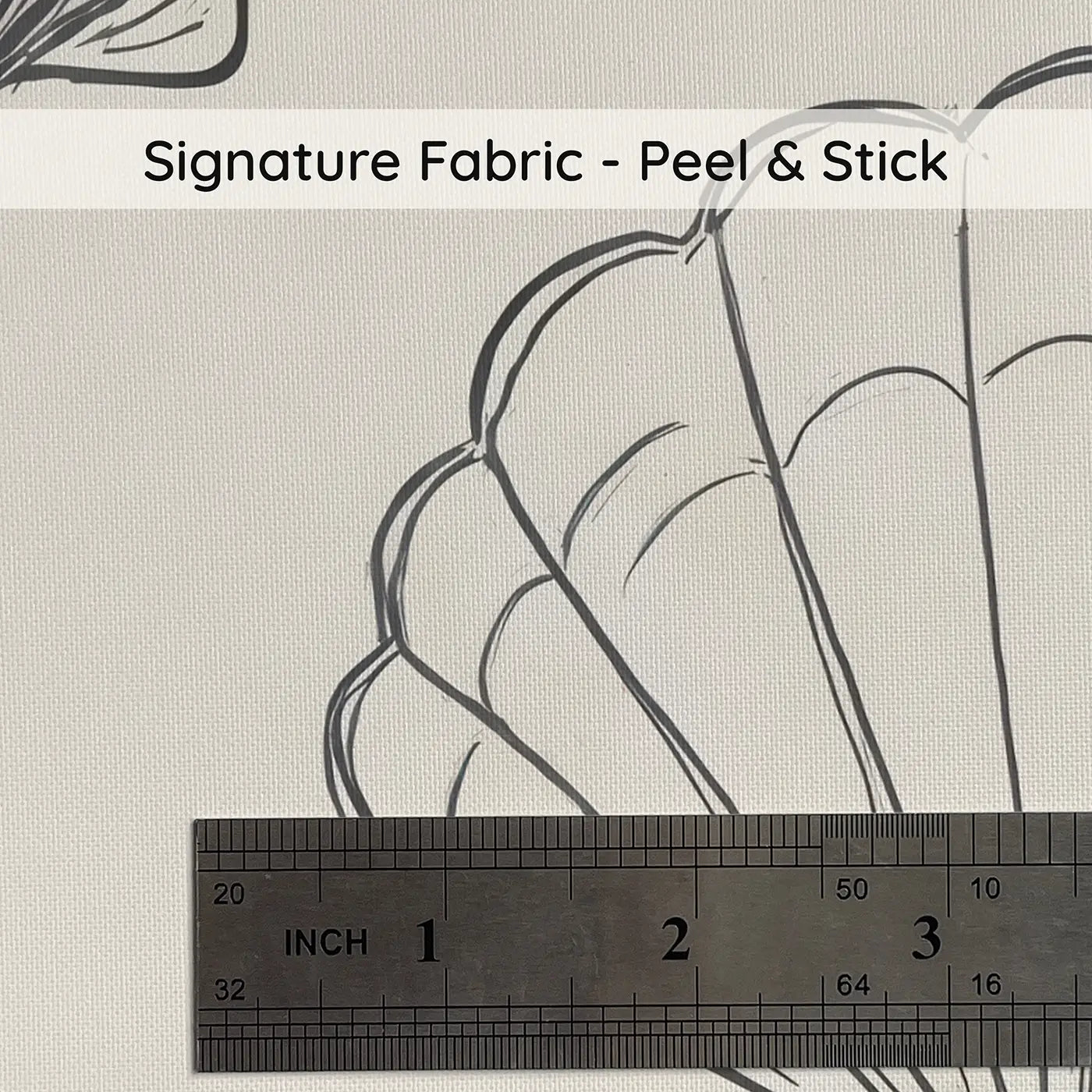 Simple Line-Drawn Scallop Hand-Drawn on peel and stick fabric - Whimsy Tots