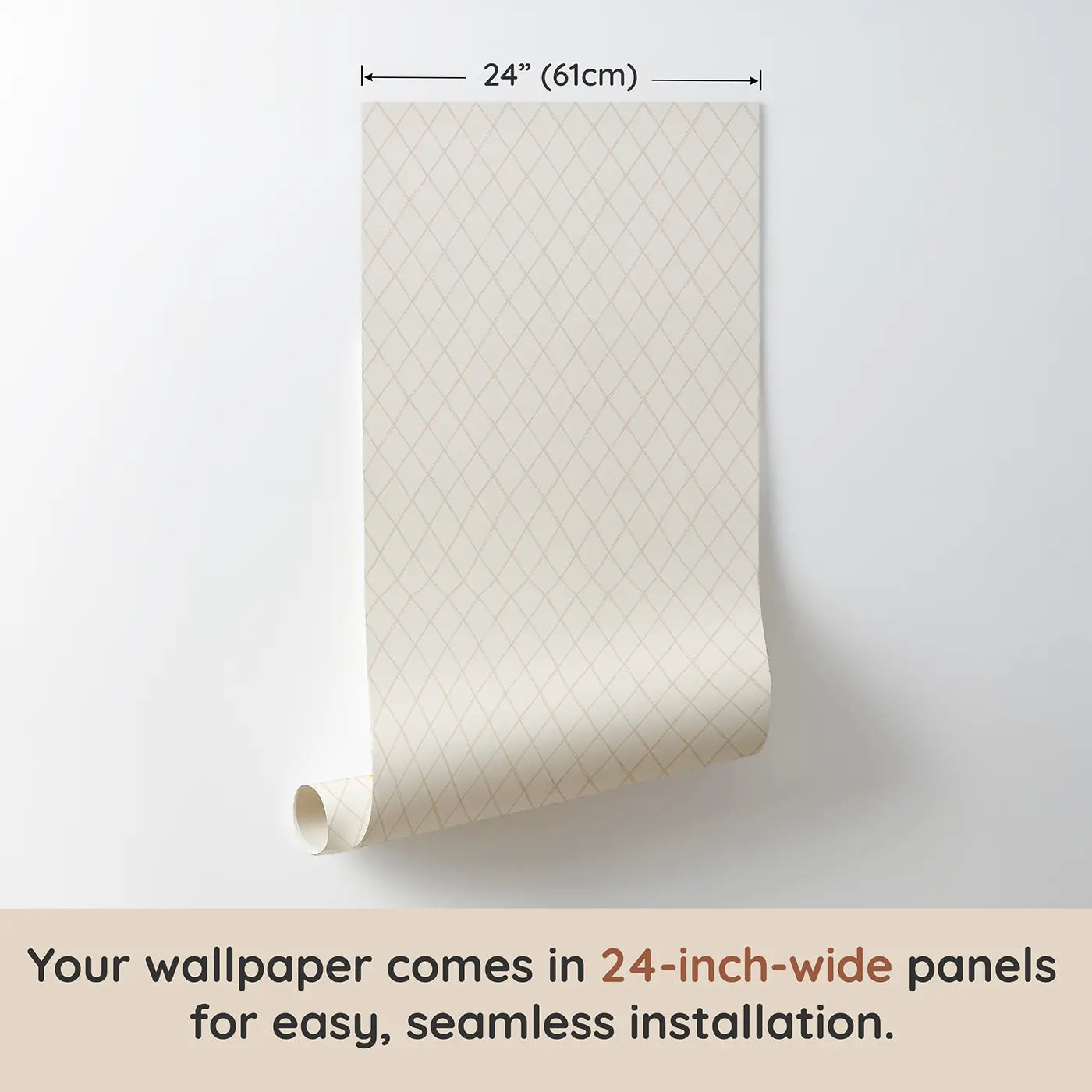 Diamond Lattice Hand-Drawn wallpaper panel dimensions - Whimsy Tots